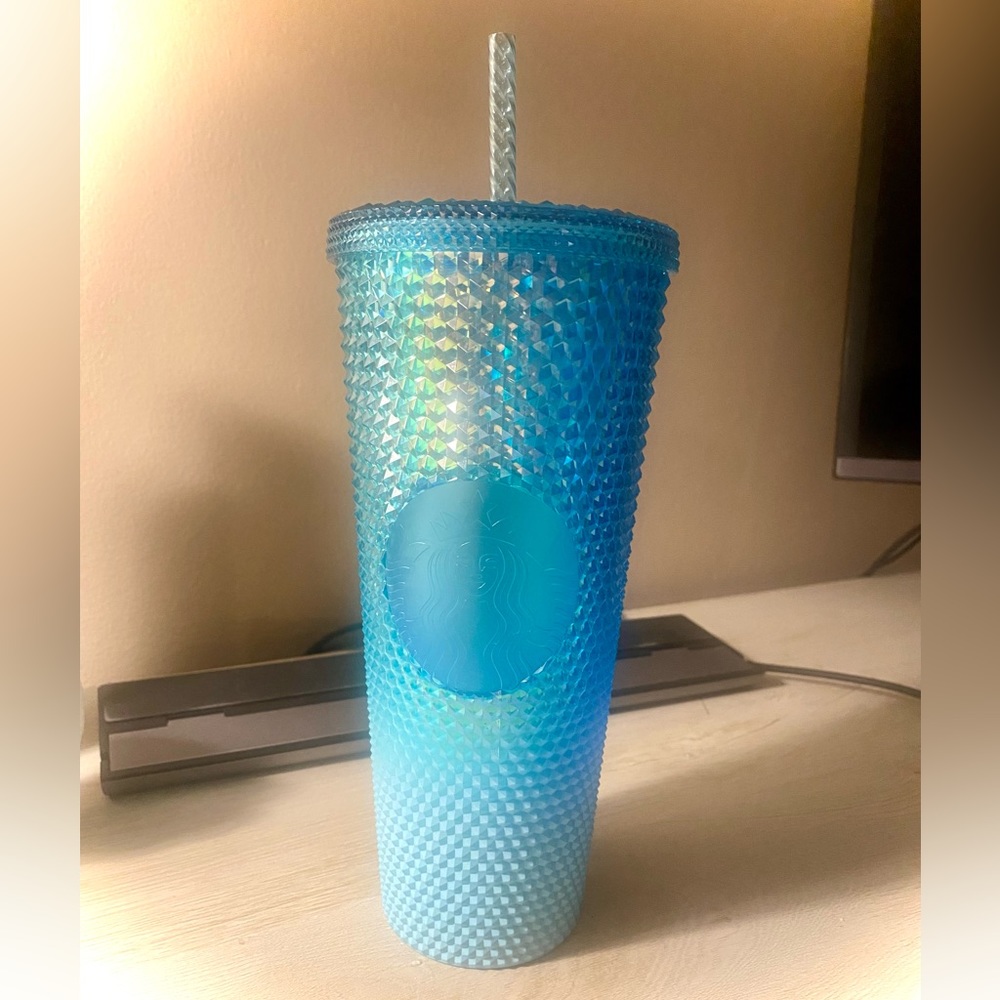 Starbucks Gradient Blue Bling Ombre Studded Tumbler 2023 Venti Cup 24oz NEW
